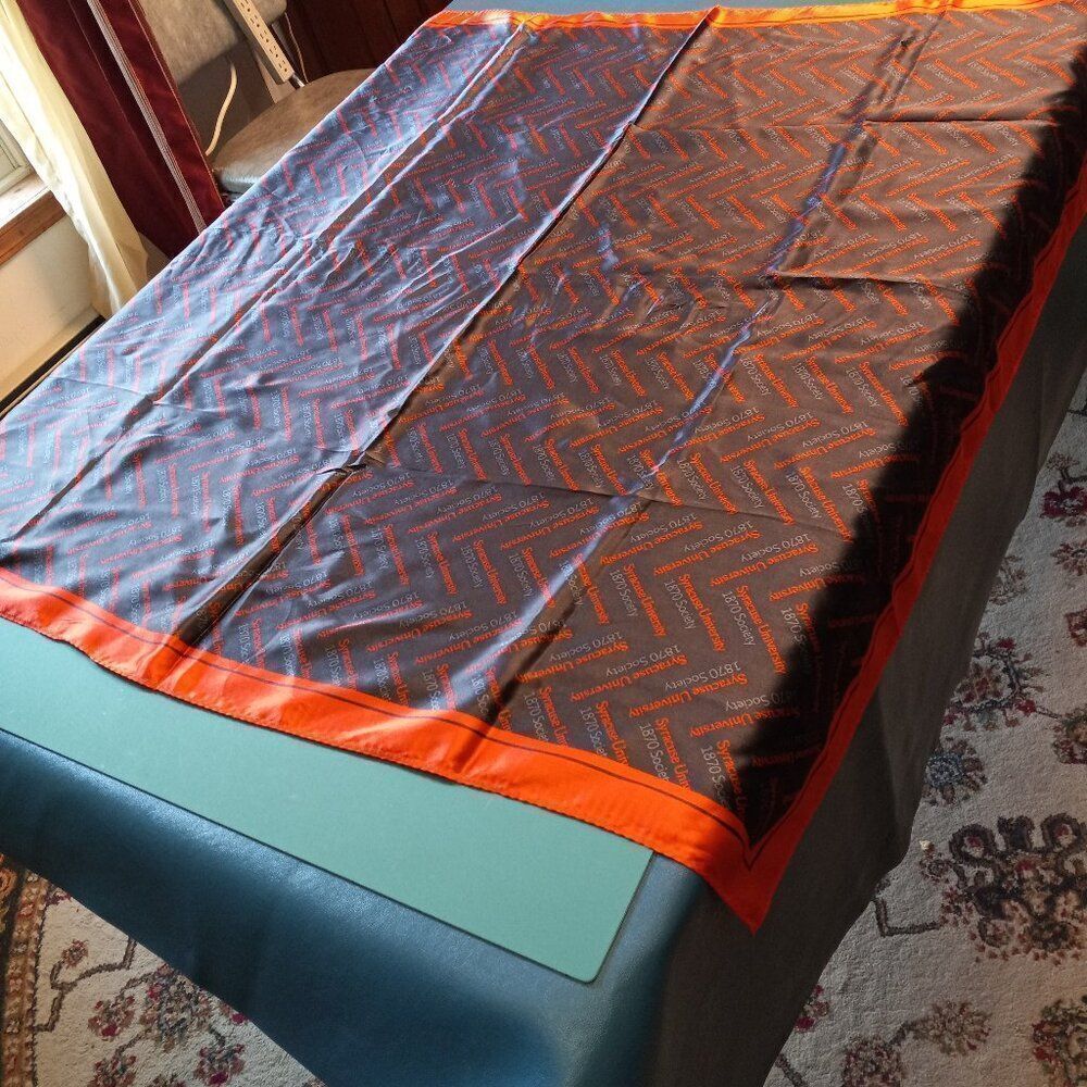 Syracuse University 1870 Society Handmade Silk Scarf - Picture 3 of 7